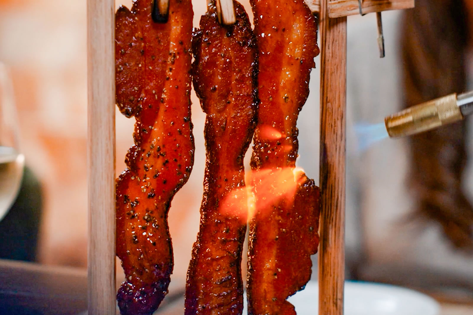 Double Barrel clothesline bacon